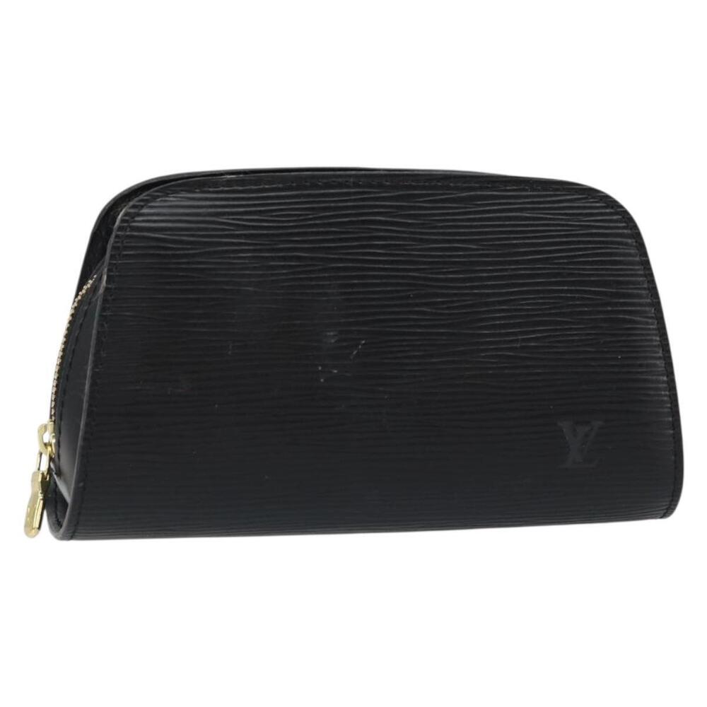 LOUIS VUITTON Epi Dauphine PM Pouch Black M48442 LV Auth 153409